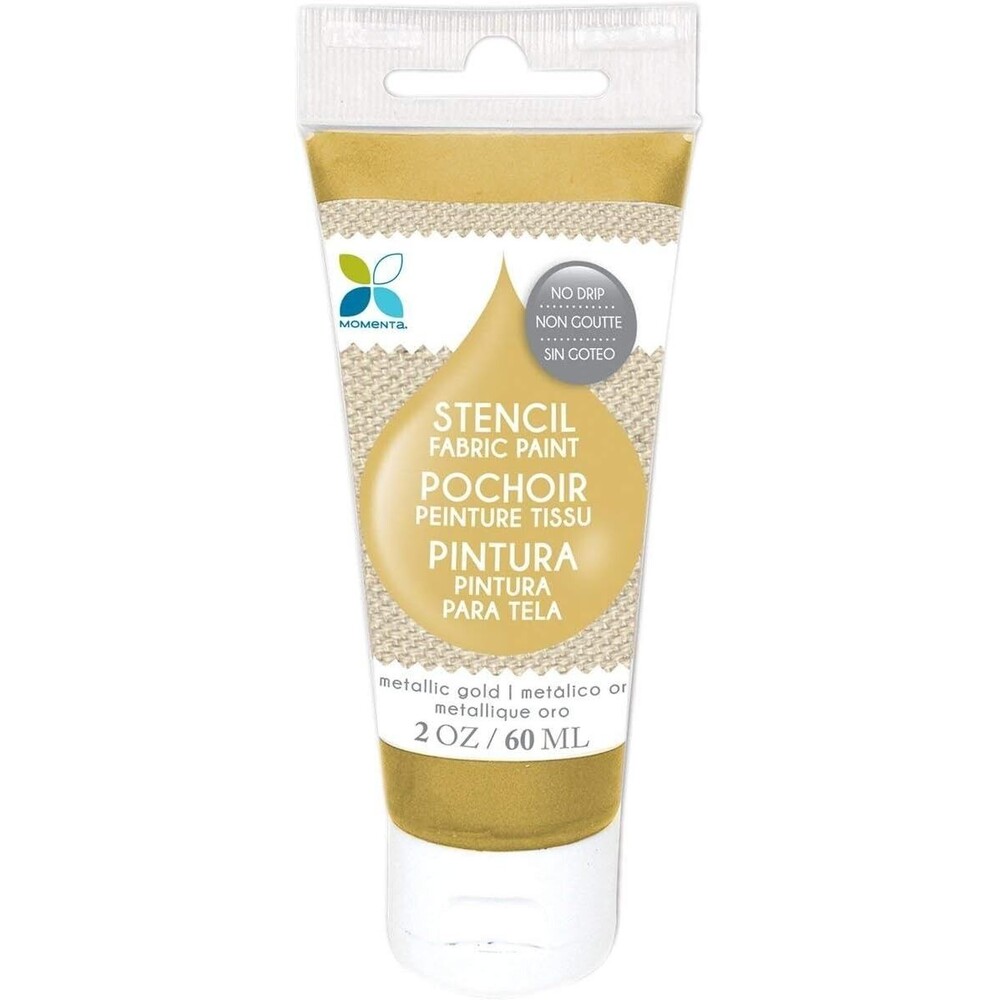 Momenta Stencil Fabic Paint Metallic Gold 2 oz No Drip